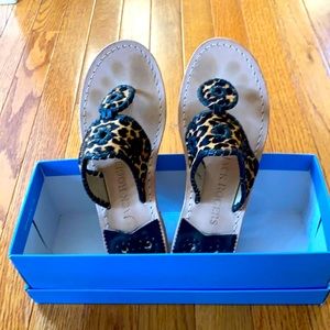 Lightly worn, size 8.5 Jack Rogers leopard print